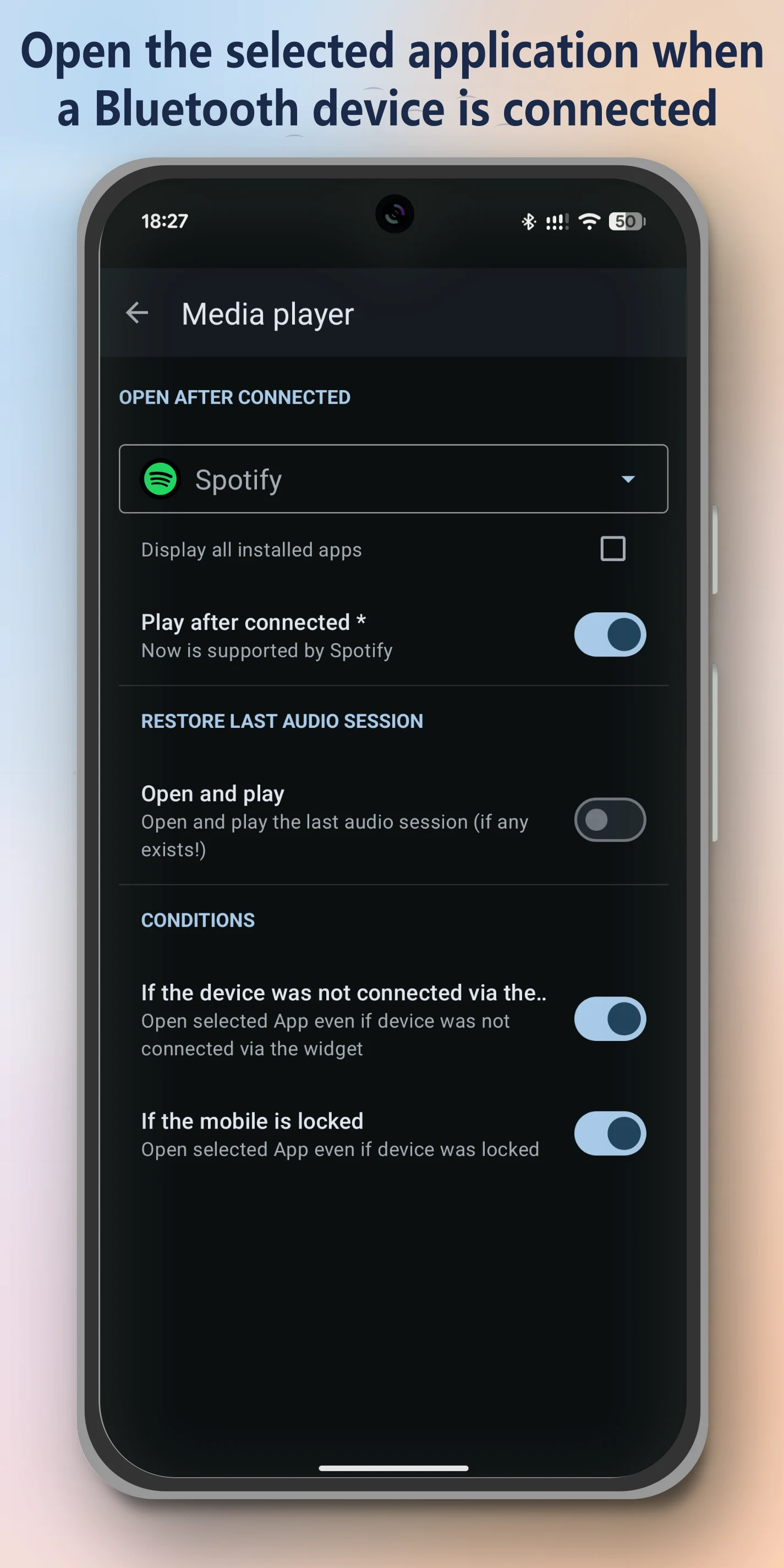 Bluetooth Audio Connect Widget screenshot
